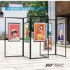 Estante de Exhibición para Caligrafía y Pintura Exhibición Negro Prisma Octogonal Tablero de Exhibición para Caligrafía y Pintura Obras Fotográficas Estante de Exhibición para Vida al Aire Libre Animación