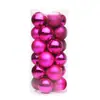 Bola Decorativa de Natal Transfronteiriça 3/4/ 6/8cm Bola de Natal Bola de Barril Pendurada Bola de Plástico Galvanizado Pingente de Árvore de Natal