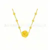 Collar con Colgante de Concha de Agua Oro 3D Oro Puro 999 Flor de Rosa Cadena para Clavícula Princesa Fugitiva Regalo para Transmisión en Vivo Artículo Popular