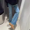 Jeans de Campana Retro Americanos para Mujer, Nuevos para Primavera y Otoño 2025, de Cintura Alta, Elásticos, Petite, Rectos Estrechos, de Pierna Ancha