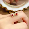 Aretes de Rubí Natural Transfronterizos para Mujer, Accesorios de Nicho de Alta Gama, Joyería de Plata 925, Tamaño 3*4, Venta Directa de Fábrica