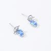 Aretes de Plata Esterlina S925 Estilo Coreano Recién Llegados Azul Mar Cierre OT para Mujer Modernos Cool Simples Combinables Ropa de Oficina Accesorios para Combinar