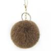 Llavero con colgante de bola de pelo de conejo Rex de imitación de 8 cm, venta al por mayor de fábrica, para bolso de piel de mujer, accesorios para coche