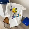 Camiseta Estampada de Manga Corta Estilo Retro Americano para Mujer, Top Holgado de Manga Media Trendy Estilo Coreano para Mujer Venta al por Mayor