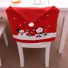 Cubierta de Silla de Sombrero de Navidad de Tela No Tejida Impresa Nueva Transfronteriza Cubierta de Respaldo de Taburete Silla Sombrero Grande Decoraciones Festivas