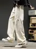 Pantalones de Trabajo Retro Americanos para Hombre, Temporada de Primavera y Otoño, Pantalones Anchos Sueltos y Caídos, Nuevos Pantalones Largos Deportivos Casuales Sueltos