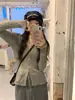 Cárdigan Fino de Punto con Cuello en V y Mangas Largas para Mujer Primavera y Otoño Nuevo Diseño Nicho Delgado Corto Rosa Top Básico