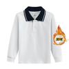 Camiseta infantil para niños polo de manga larga camiseta con solapa para bebés niñas más Terciopelo Camisa Base Blanca una generación de cabello