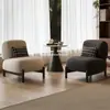 Sofá individual de estilo medieval color crema para sala de estar, modelo de diseñador, para sala de estar, salón de belleza, recepción, tela de lana de cordero, sillón de ocio