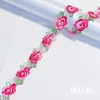 Fábrica de Origem Trepadeira de Rosas Colorida Bordado Vazado Código de Barras Roupas Infantis Chapéu de Palha Renda Acabamento Acessórios Atacado