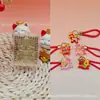Pingente quadrado de ouro puro 999 para sorte, série "Fique Rico Rápido", com cordão para pendurar, item popular nas transmissões ao vivo do Douyin para atrair clientes