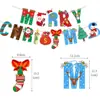 Decoraciones Navideñas Banderas Navideñas Banderas Colgantes Banners Festivos Decoraciones para Fiestas Guirnalda Navideña de Papel de Dibujos Animados Banderines