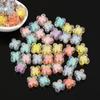 Contas transparentes de acrílico faça você mesmo pulseira de corda de cabelo infantil acessórios de joias contas foscas contas soltas coloridas galvanizadas