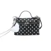 Bolsa Pequeña Cuadrada Fresca Dulce de Mano para Mujer 2026 Otoño Nuevo Bolso de Hombro Elegante de Lunares Bolso Cruzado para el Trabajo