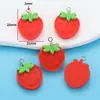 Acessórios de Joias de Resina de Frutas Morango DIY Pulseira Chaveiro Brincos Pingente Pingente Pingente W349