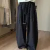 Pantalones Casuales de Pierna Ancha Sueltos Versátiles Florales Elásticos en la Cintura Estilo Coreano Simple Diario Otoño 2025 para Mujer