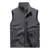 Chaleco Cruzado de Poliéster Primavera/Verano Casual para Hombre Cuello Alto Multibolsillos Ropa de Trabajo Superior Chaqueta sin Mangas para Fotografía al Aire Libre Pesca