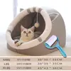 Casa para Gatos para Todas las Estaciones, Casa de Verano para Gatos, Cama Cerrada para Gatos Pequeños, Casa de Verano para Perros, Suministros de Calentamiento para Invierno