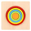 Tablero Cognitivo de Forma Geométrica Arcoíris al por Mayor Bloques de Construcción Tridimensionales de Madera para Niños Rompecabezas Rompecabezas Juguetes