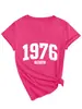 1976 Vintage Amazon Ebay Sitio Independiente Casual Cómodo Versátil Camiseta de Manga Corta con Cuello en V para Mujer Camiseta Base