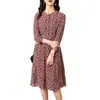 Vestido de seda pesada com estampa floral estilo francês, roupa feminina elegante, novo vestido de seda de amoreira de comprimento médio para o verão de 2026