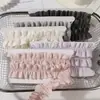 Cinta de Borde de Oreja Microelástica Perlada Plegada Bilateral Cinta de Encaje para Diadema DIY Cinta de Embalaje Lazo Decorativo