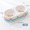 Em estoque atacado pipetao transfronteiriço comedouro de pet Oval impressão colorida melamina pet tigela dupla