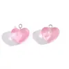 Pingente Colorido Transparente em Resina em Formato de Coração Acessórios para Joias DIY Brincos Pingente de Decoração para Colar Venda Quente Transfronteiriça