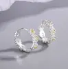 Pendientes Minimalistas de Margarita de Plata para Mujer, Pendientes de Aro Dorados con Flor Estilo Bosque Moderno, Nuevos Pendientes de Verano