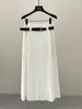 Falda Larga plisada Jianhe Spring New Minimalista con Efecto de Caída, Cintura Alta, Línea A Adelgazante 59092