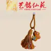 Talla de Madera de Palosanto Pintada con Colgante de Borla Tejida, Llavero Creativo de Caballo del Año Nuevo Chino por Art Ming Xian Yuan
