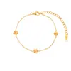Moda INS europea y americana simple pulsera versátil joyería acero inoxidable chapado en oro de 18 quilates flor de lote colgante pequeño pulsera fina