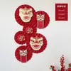 Flores de leque de papel estilo chinês para o Festival do Meio do Outono, celebração de inauguração de casa, leques de flores de papel, artigos para casamento, Dia Nacional, Ano Novo, decoração de quarto de noiva