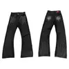 Jeans de pierna acampanada bordados tridimensionales estilo retro americano para hombre y mujer, pantalones de tendencia para primavera y otoño, corte slim recto