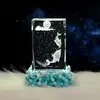 Luz nocturna de cristal con medusa grabada a láser temática del océano, una pieza decorativa para tu escritorio, creando una atmósfera ambiental, perfecta como regalo