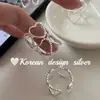Anillo Idéntico de Bloggera Ins Coreana Anillo de Corazón Hueco de Plata de Ley S925 Estilo Nicho de Gama Alta Simple y Versátil
