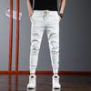 Pantalones Deportivos de Lujo Ligero para Hombre con Tobillo Ajustado 2023 Nuevo Verano Pantalones Finos de Seda de Hielo Marca de Tendencia Pantalones Casuales