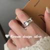 2024 Estilo Coreano Personalidade Design Jóias 925 Prata Esterlina Irregular Groove Anel Abertura Ajustável Alto Sentido Feminino