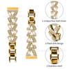 Para Fitbit Versa4 Relógio Simples de Metal com Strass Versa3 Pulseira Universal Pequena de Torção com Strass