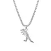 Collar Largo Vintage con Colgante de Diseño Único de Esqueleto, Presentando un Tyrannosaurus Rex, Suéter de Nicho Hip-Hop, Estilo Metálico, Estilo Unisex