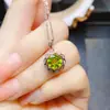 Venta al por mayor de fábrica Popular Conjunto de Peridoto Natural con Incrustaciones de Plata S925 Piedra Principal 8*8 Joyería de Lujo Venta Directa de Fábrica