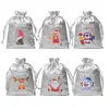 Nueva bolsa de satén con cordón navideña transfronteriza, bolsa colorida de caramelos para niños para regalos de fiesta de Navidad