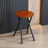 Silla Plegable con Respaldo, Taburete Redondo Pequeño Portátil de Patas Altas, Mesa de Comedor Pequeña y Silla de Comedor, Portavelas Apilable Simple
