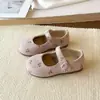 Sapatos Femininos de Camurça Estilo Floresta Doce 2026 Primavera e Outono Novos Sola Macia Mary Jane Cereja Fofo Sapatos de Princesa
