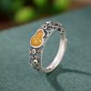 Anillo de plata de ley Yilu S925 con diseño de calabaza Xiangyun hueca y cera de abejas, personalidad, estilo antiguo, elegante, retro