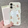 Funda para iPhone 18 Pro Max Oso Pequeño Lazo Adecuada para Apple 17 Pro Linda y Resistente a Golpes 15 Nicho 16