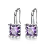 Pendientes de Gancho Cuadrados de Zirconia de Lujo Ligero para Mujer, Pendientes Estilo Francés Hong Kong, Joyería de Pendientes Geométricos de Nicho de Lujo Ligero