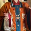 Colar com borlas de nuvem com cadeado vermelho da paz, novo estilo chinês, estilo nacional, estilo Ming, Hanfu, Cheongsam, acessórios para saia com rosto de cavalo