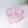 Caixa de armazenamento transparente redonda em formato de coração quadrado multicolorida opcional para joias, lanches, nozes, embalagem de armazenamento com tampa, caixa plástica