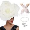 Moda Europea y Americana Transfronteriza Novia Exagerada Cabeza de Flor Bola de Flores Club de Jockey Sombreros de Navidad Pendientes Guantes Traje